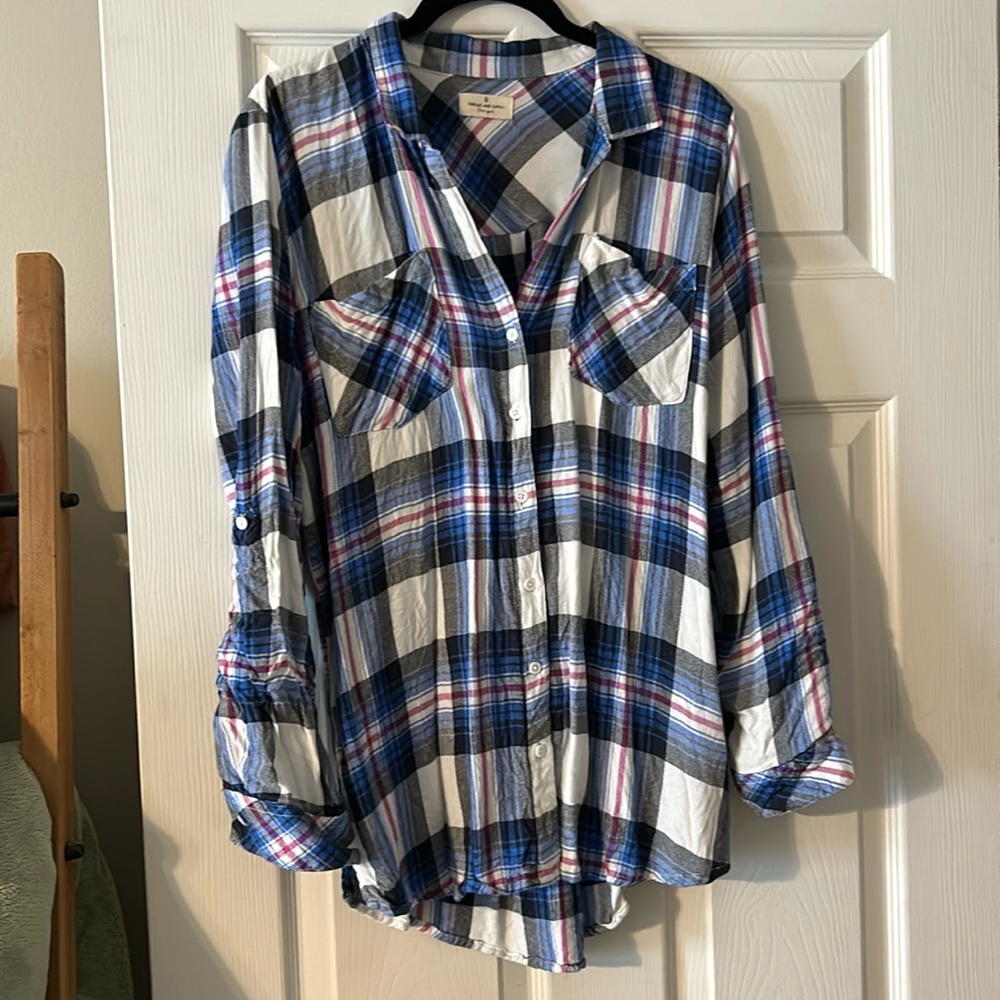 Thread And Supply Size Large Flannel Button Down - image 1